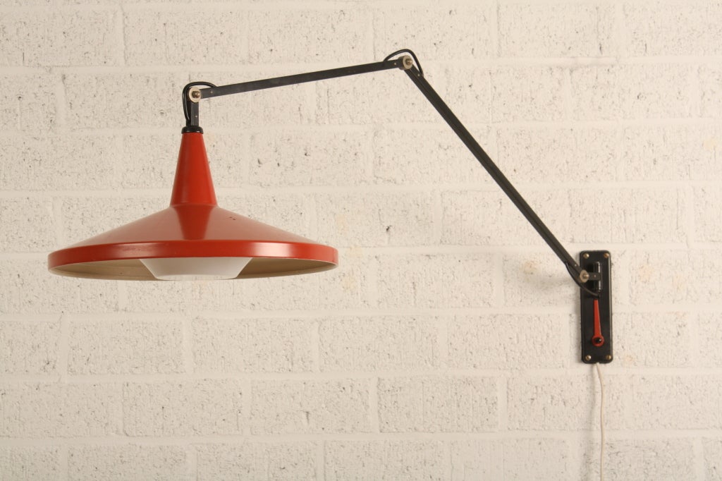 Rietveld Panama Lamp Gispen Dutch Design Red 3