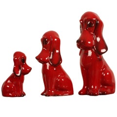 Vintage Set of Ceramic Jema Dogs
