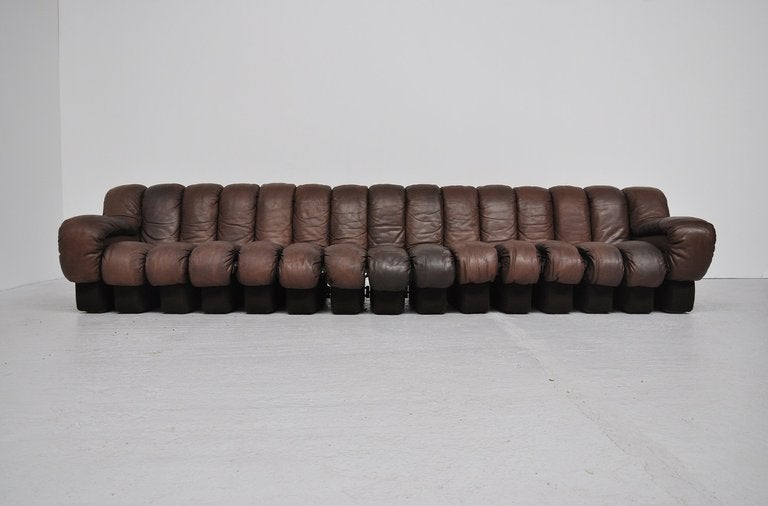 Late 20th Century De Sede DS600 sofa in brown leather Ueli Berger Switzerland 1971
