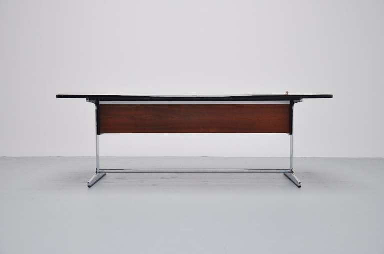 Fantastic and large office desk by iconic designer George Nelson for Herman Miller, signed.