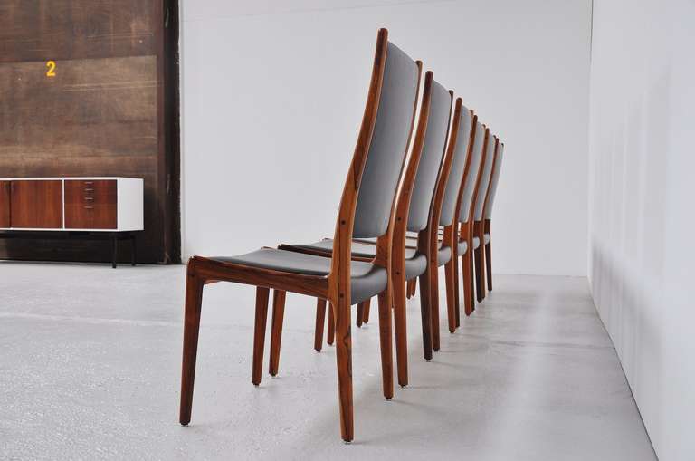 Scandinavian Modern Johannes Andersen Rosewood Dining Chairs 1960