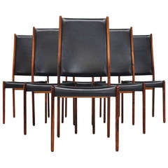 Johannes Andersen Rosewood Dining Chairs 1960 7