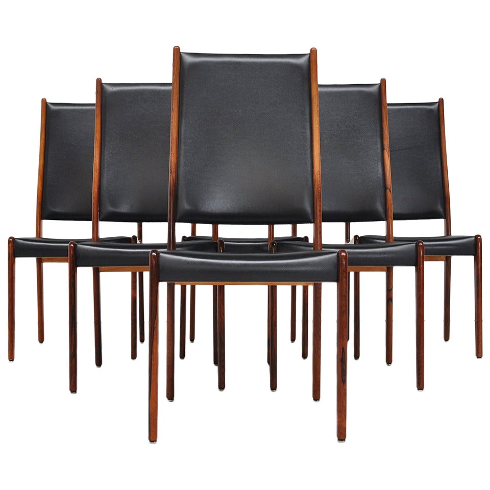 Johannes Andersen Rosewood Dining Chairs 1960