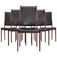 Johannes Andersen Rosewood Dining Chairs 1960