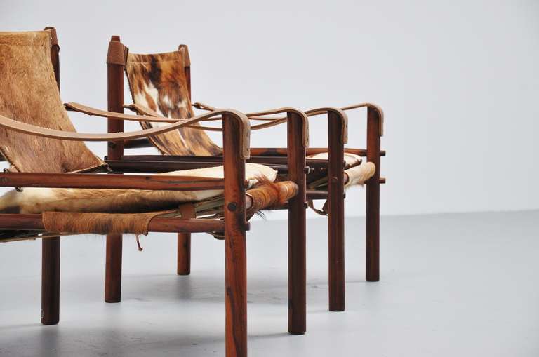 Scandinavian Modern Arne Norell Safari Chairs Scanform 1960