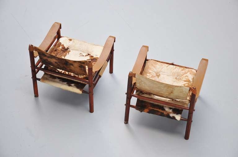 Swedish Arne Norell Safari Chairs Scanform 1960