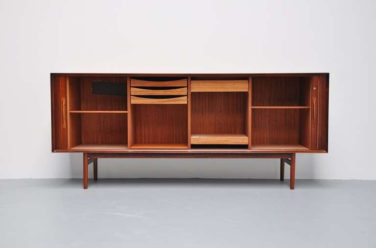Mid-20th Century Arne Vodder Rosewood Credenza With Tambour Doors, Sibast 1960