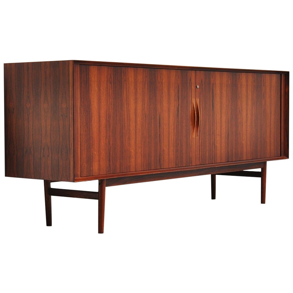 Arne Vodder Rosewood Credenza With Tambour Doors, Sibast 1960