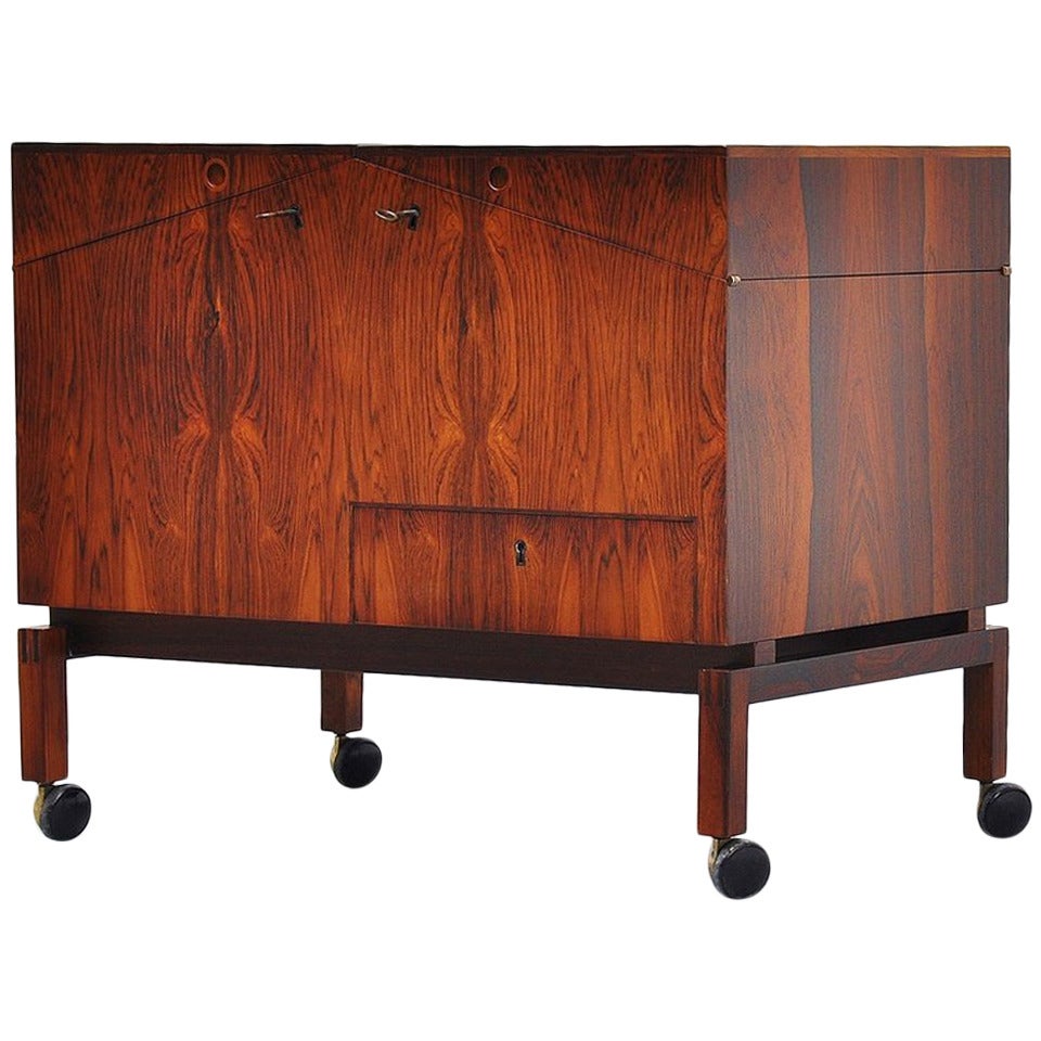 Leif Alring C.F Christiansen Silkeborg Bar Table Rosewood 1960