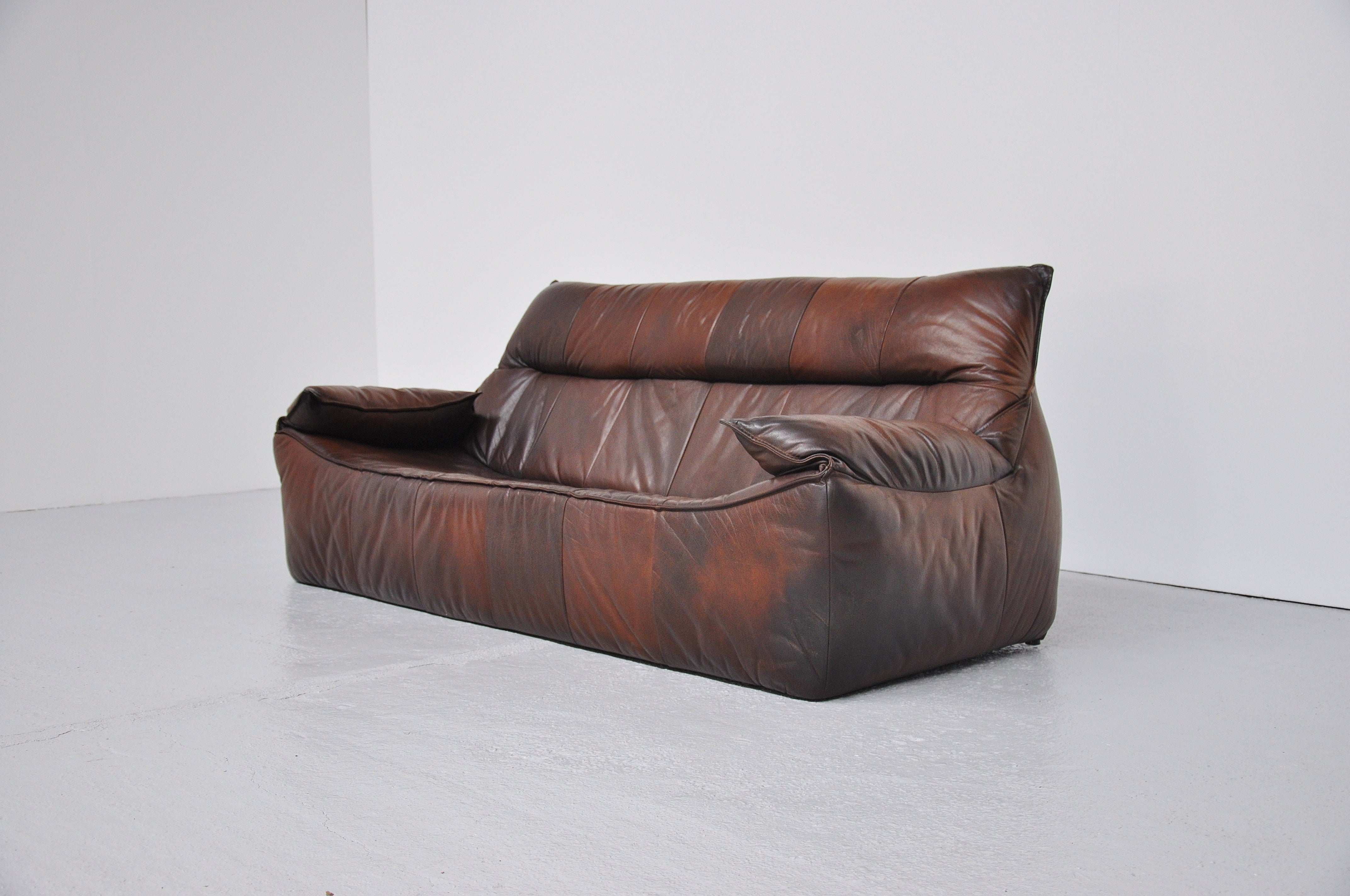 Leather Patchwork Low Rock Sofa by Montis, 1970