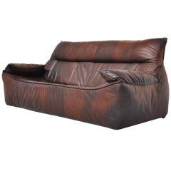 Leather Patchwork Low Rock Sofa by Montis, 1970