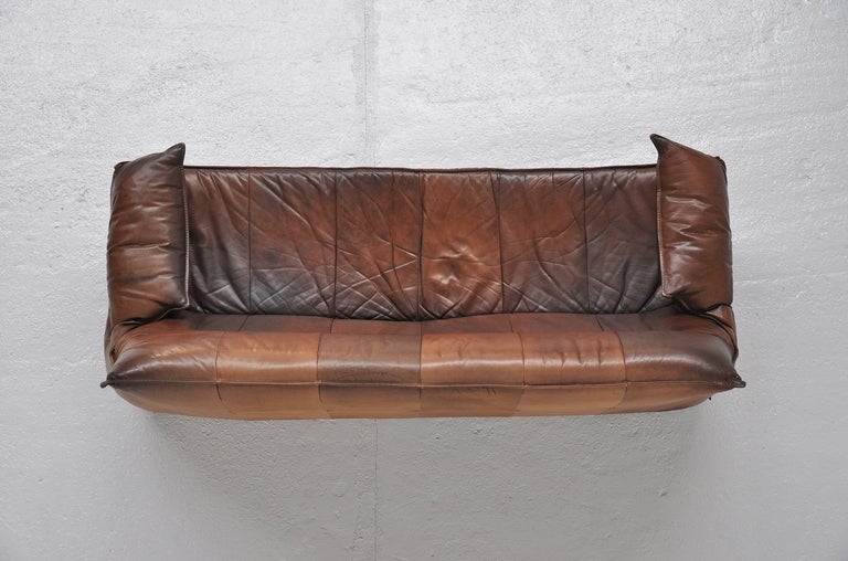 Late 20th Century Leather Patchwork Low Rock Sofa by Montis, 1970