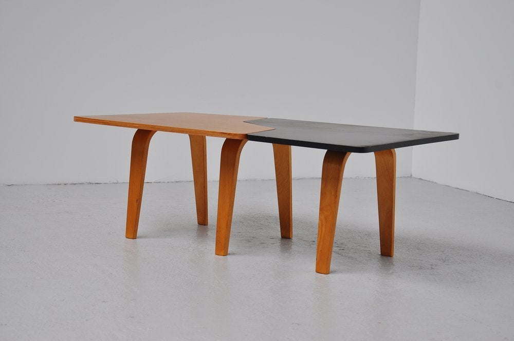 Mid-Century Modern Pastoe combex TB14 puzzle table in black and beech wood 1954