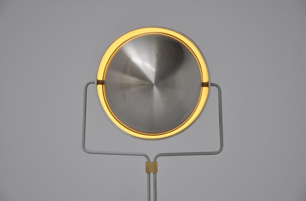 Raak eclipse floor lamp EJ Elles made of aluminum and metal 1964 In Good Condition In Roosendaal, Noord Brabant