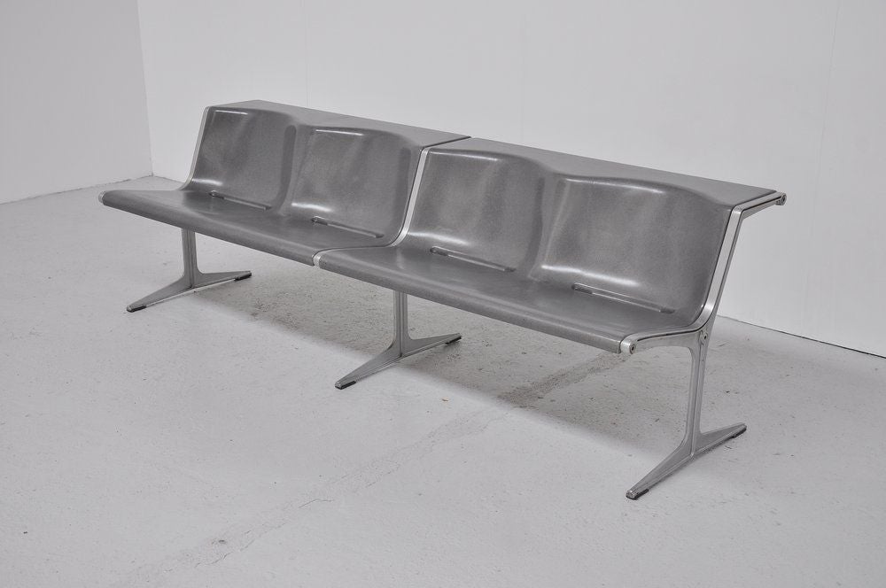 Friso Kramer double bench Wilkhahn made in fibre 1967