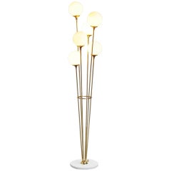 Stilnovo floor lamp marble and brass Italy 1960