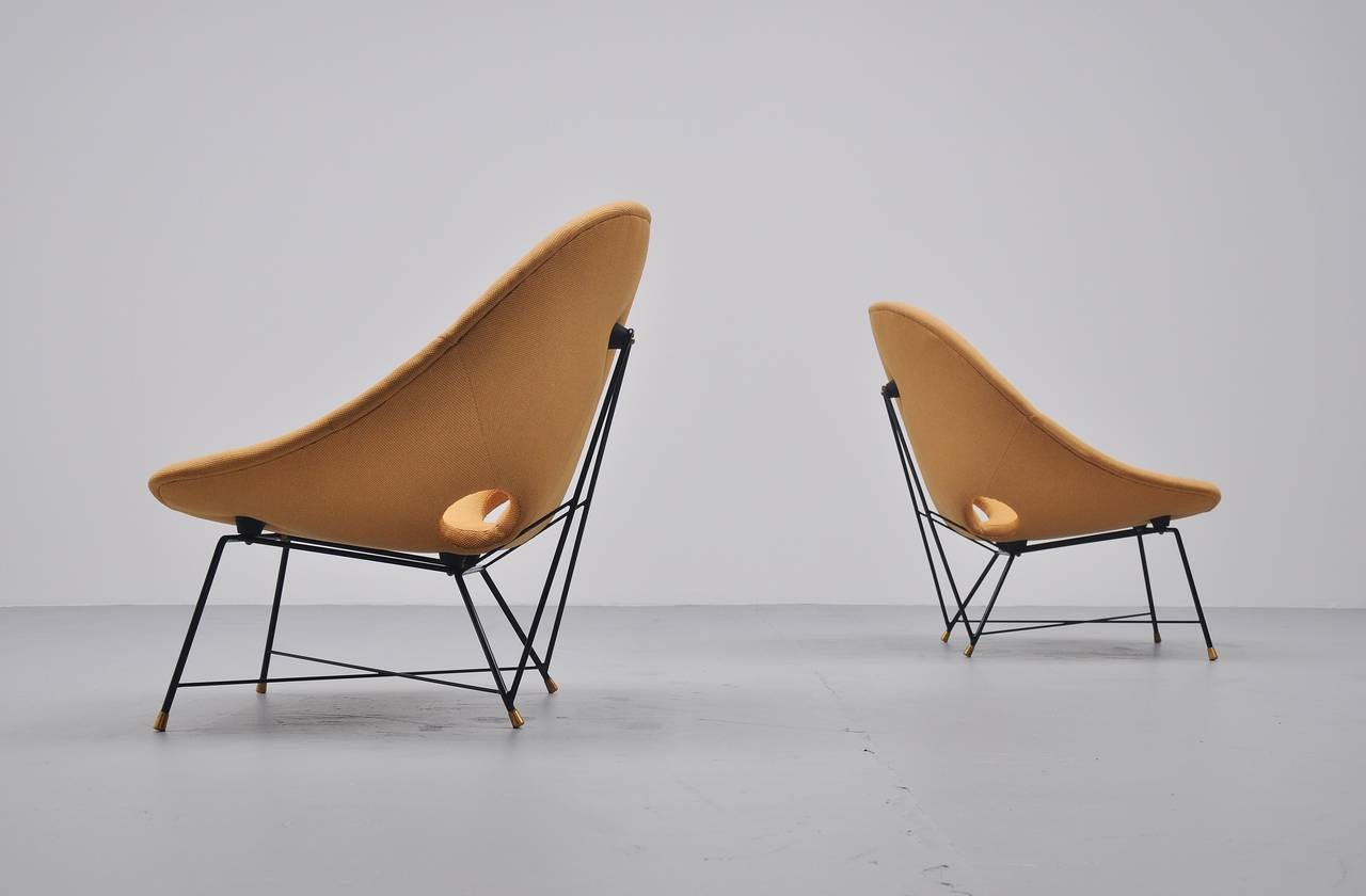 Augusto Bozzi lounge chairs for Saporiti Italy 1954 1