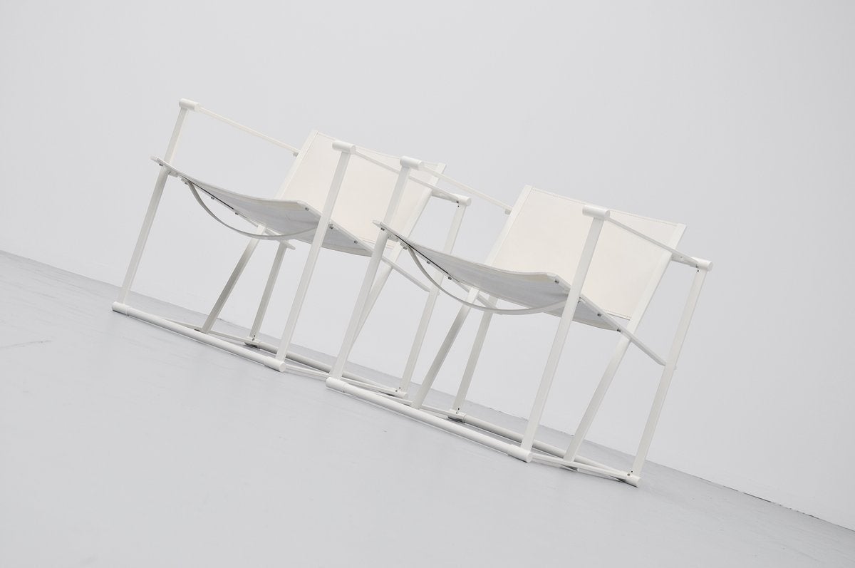 Mid-Century Modern Radboud van Beekum FM61 White Cubic Chairs for Pastoe, 1980