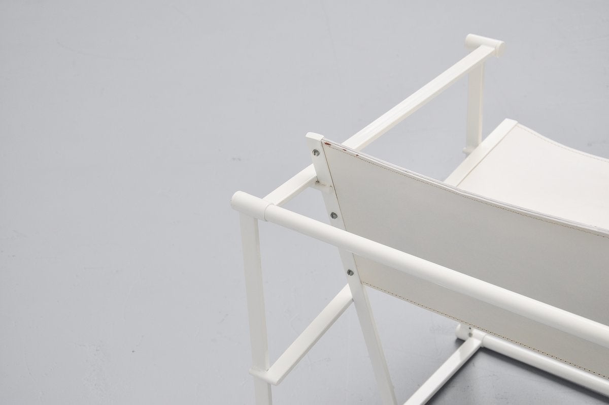 Lacquered Radboud van Beekum FM61 White Cubic Chairs for Pastoe, 1980