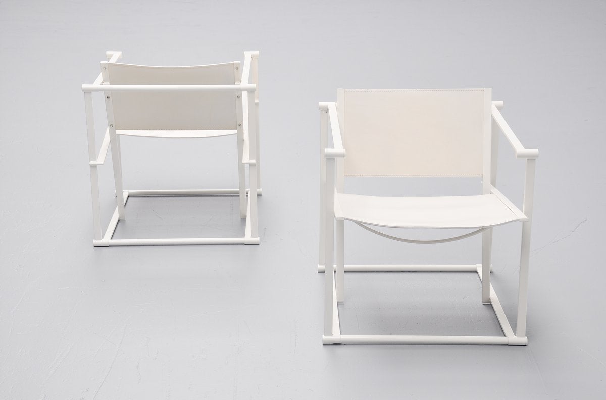 Late 20th Century Radboud van Beekum FM61 White Cubic Chairs for Pastoe, 1980