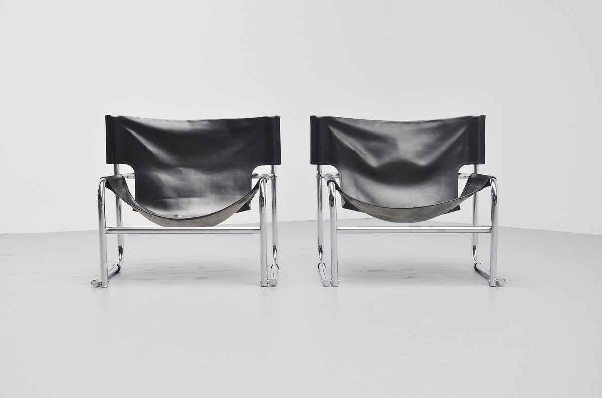 Italian Rodney Kinsman T1 Sling Lounge Chairs Bieffeplast, 1967
