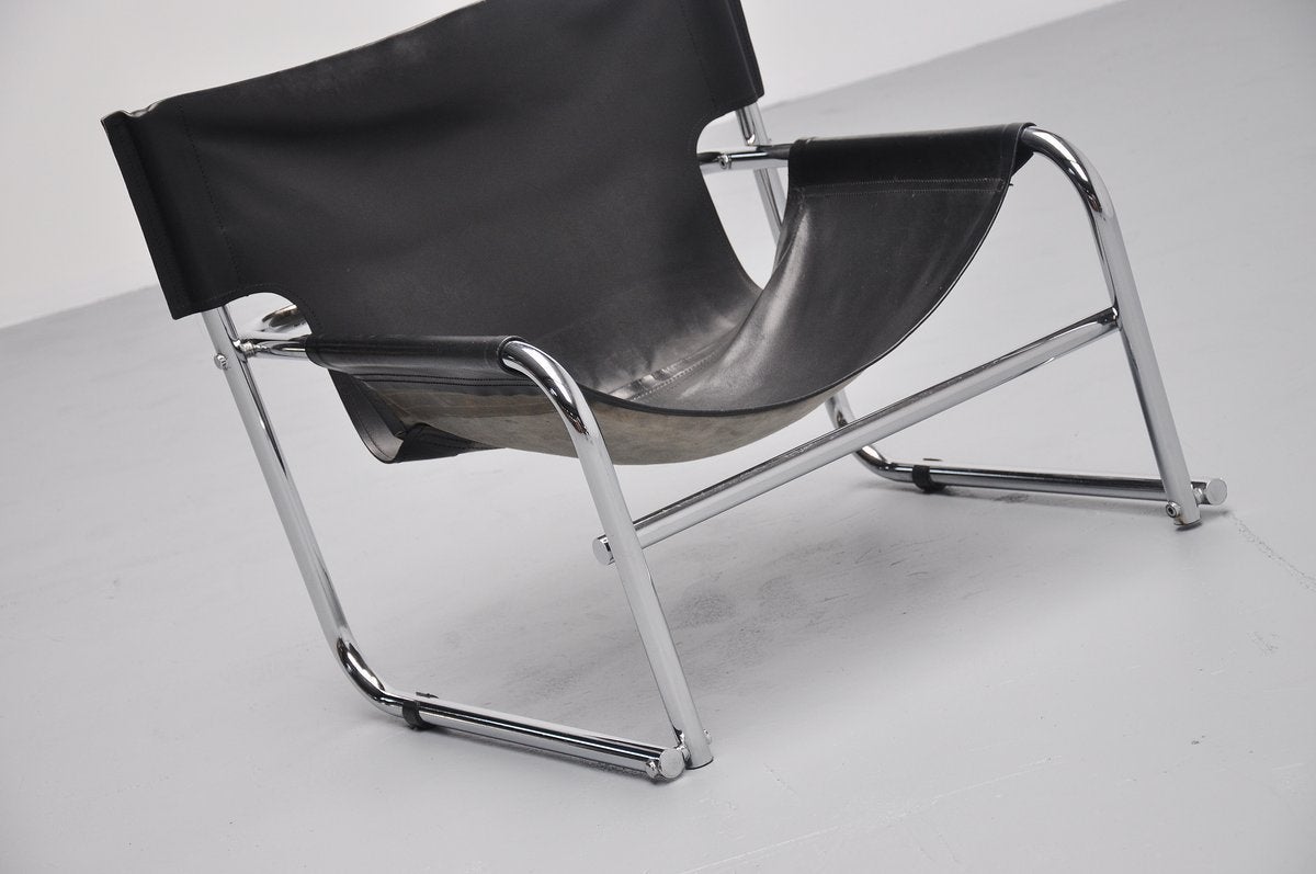 Leather Rodney Kinsman T1 Sling Lounge Chairs Bieffeplast, 1967