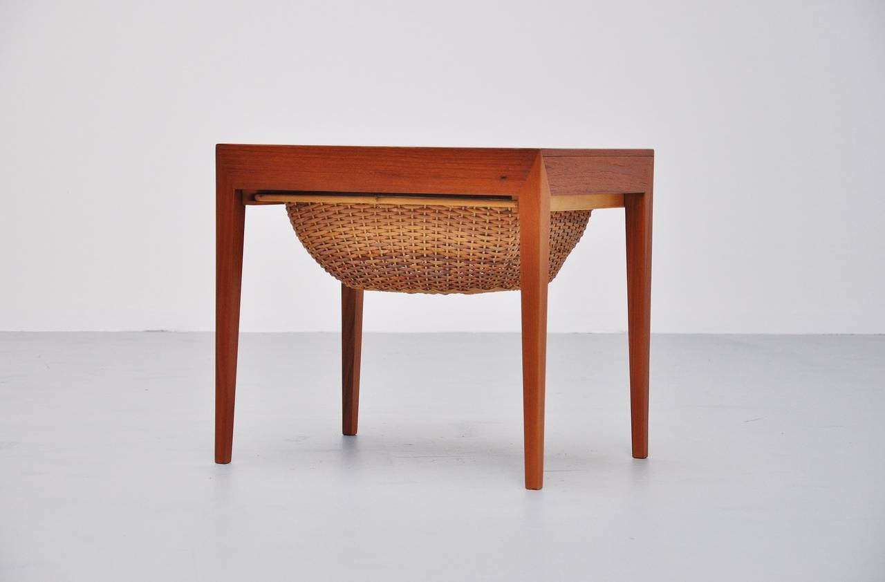 Fantastic sewing table by Severin Hansen, so simple but so compelling.
Hidden drawer and basket underneath.

Please contact us for affordable global shipping quotes, we ship from $50 for small items up to $500 - $ 1,000 for larger items. We also