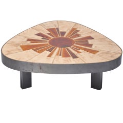 French Ceramic Tiles Coffee Table, Paris, 1960 French Ceramic Tiles Coffee Table, Paris, 1960