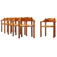 Rainer Daumiller dining chairs in pine Denmark 1960