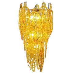 Murano Mazzega Chandelier in Glass, Italy 1970