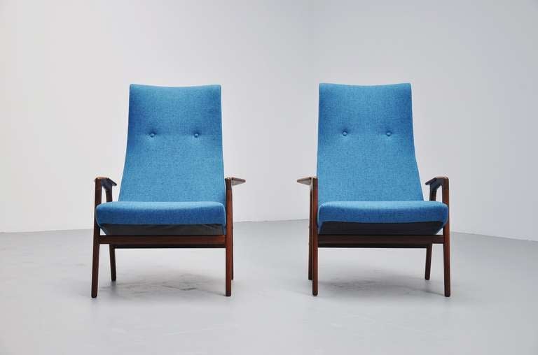 Mid-Century Modern Yngve Ekstrom Ruster chairs High back Pastoe 1960