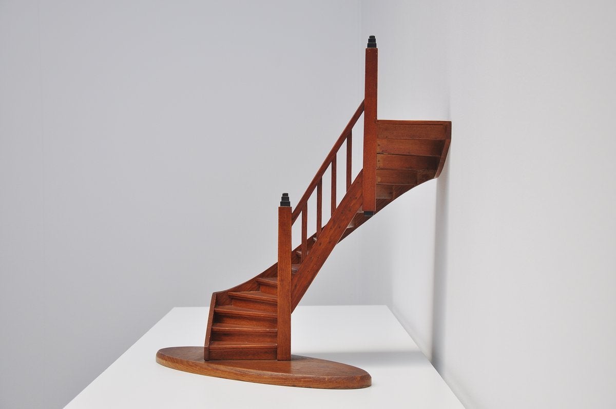 Teak Dutch Miniature Staircase Model, Holland, 1920