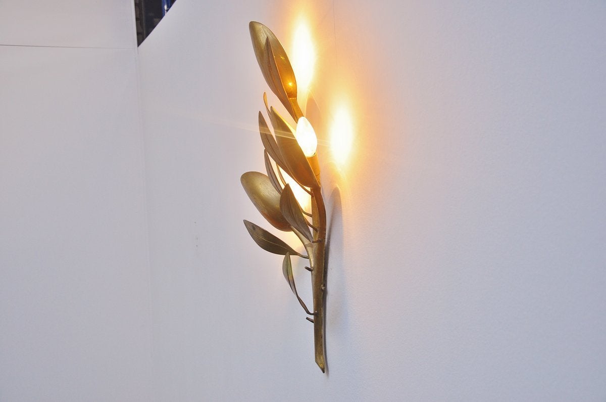 Bronze Tulip Wall Lamp by Willy Daro, Belgium 1970 2