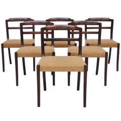Ole Wanscher mahogany dining chairs set of 6, AJ Iversen 1965