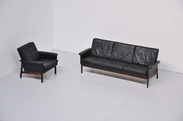 Finn Juhl Jupiter sofa set in Rosewood France and Son 1965 In Excellent Condition In Roosendaal, Noord Brabant