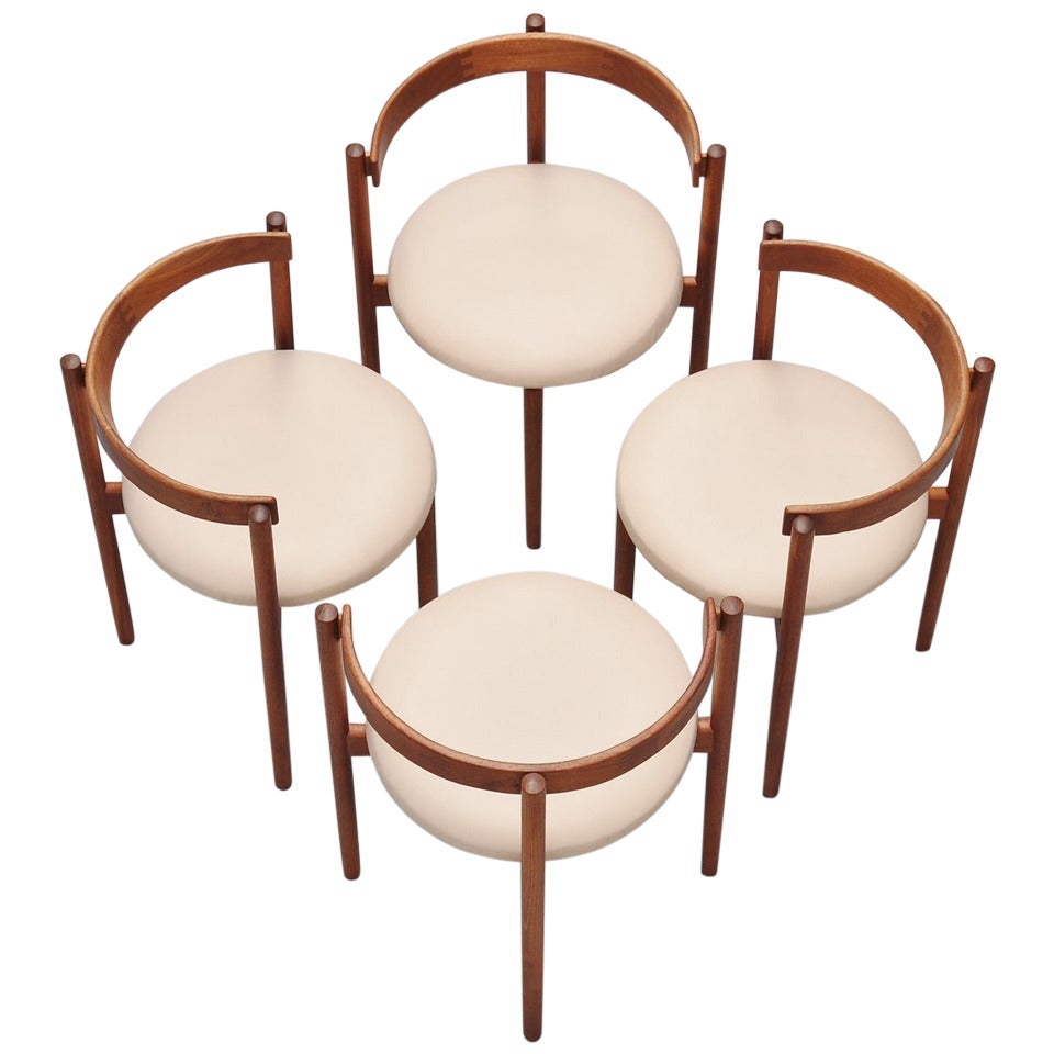 Hugo Frandsen Round Dining Chairs 1964 at 1stDibs