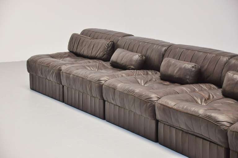 De Sede DS88 Element Sofa Set 1970 / 5 éléments en Brown foncé