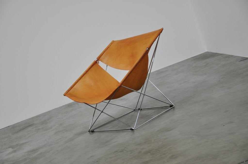 Leather Pierre Paulin Butterfly chair F675 for Artifort
