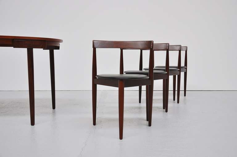 Hans Olsen Frem Rojle dining set in teak Denmark 1953 In Excellent Condition In Roosendaal, Noord Brabant