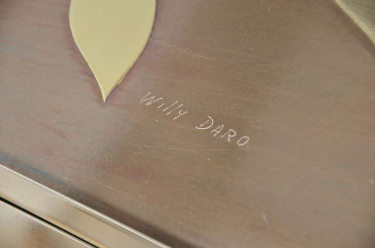 Willy Daro Signed Brass Coffee Table Belgium 1970 4