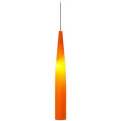 Vistosi Alessandro Pianon pendant Lamp in orange glass 1960