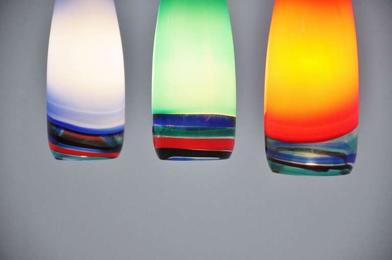 Massimo Vignelli Sigaro Pendant Lamps Venini 1954 In Excellent Condition In Roosendaal, Noord Brabant