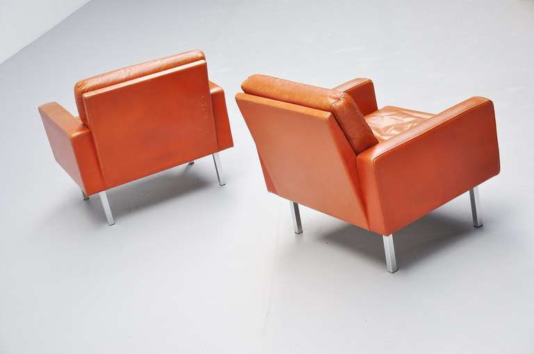Martin Visser SZ44 Club Chairs in Cognac 1960