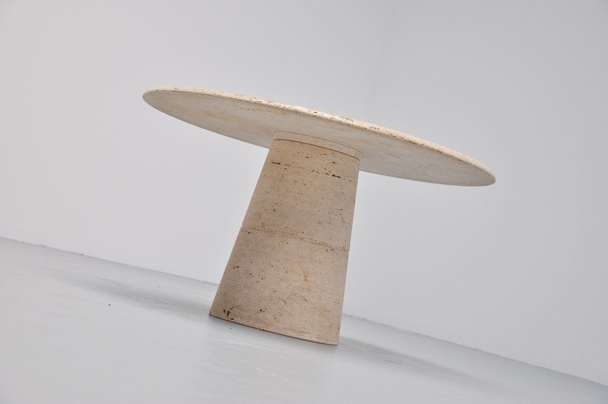 Travertine Coffee Table in the Manner of Angelo Mangiarotti, 1970 2