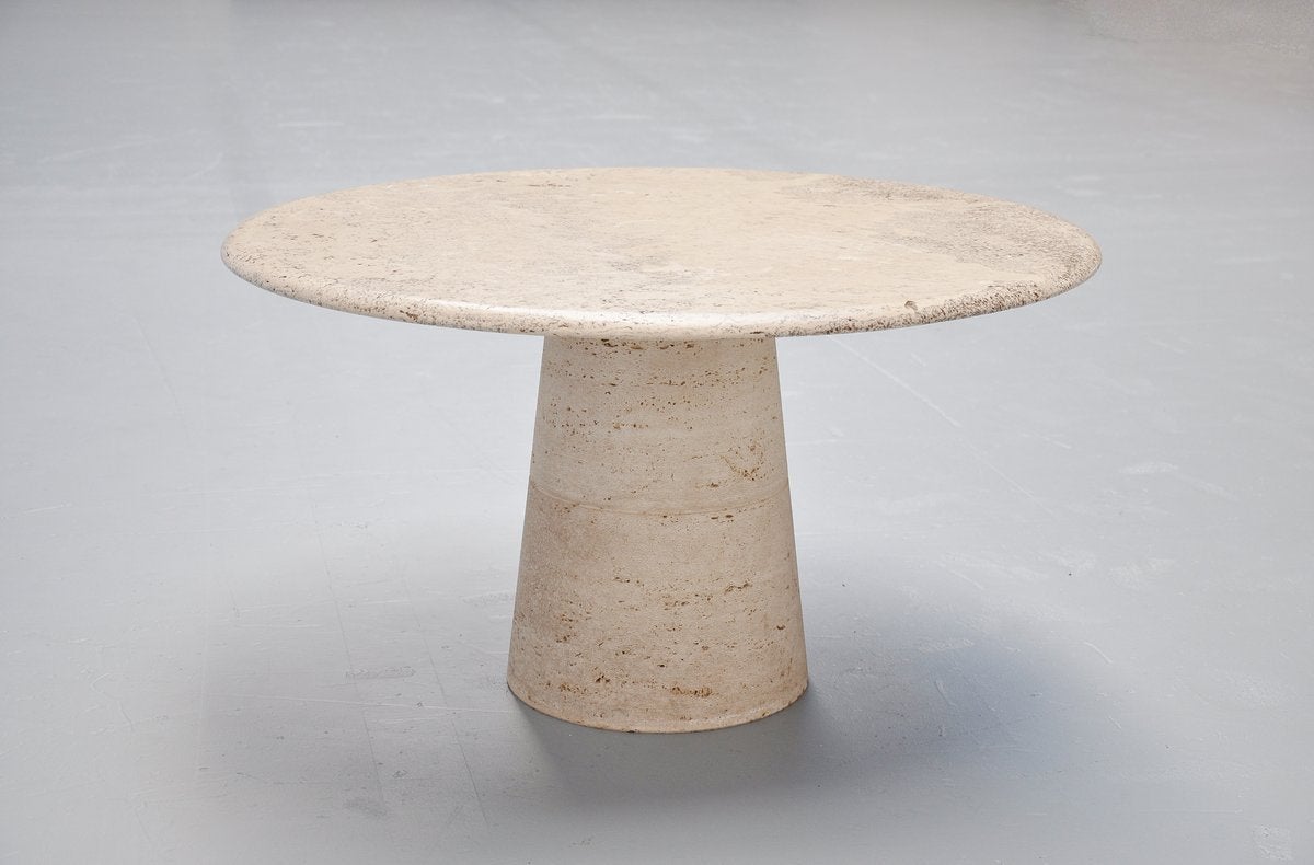 Late 20th Century Travertine Coffee Table in the Manner of Angelo Mangiarotti, 1970