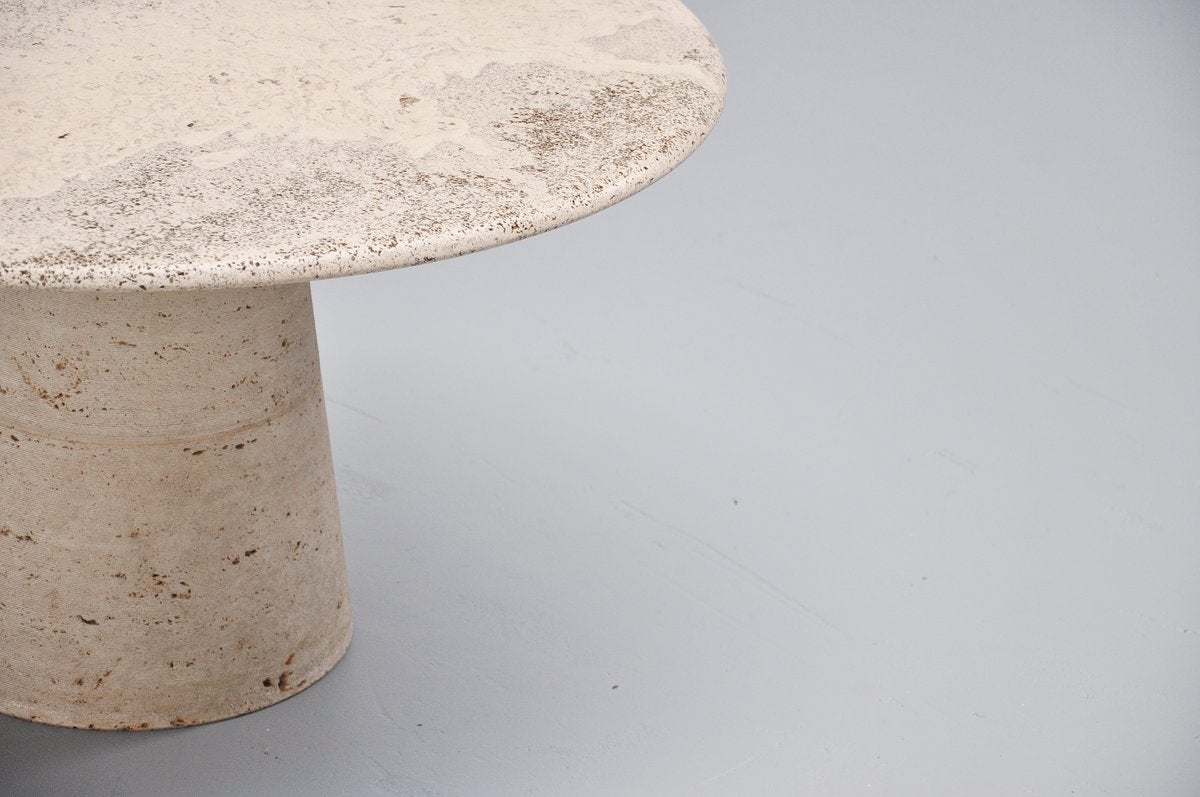 Travertine Coffee Table in the Manner of Angelo Mangiarotti, 1970 4