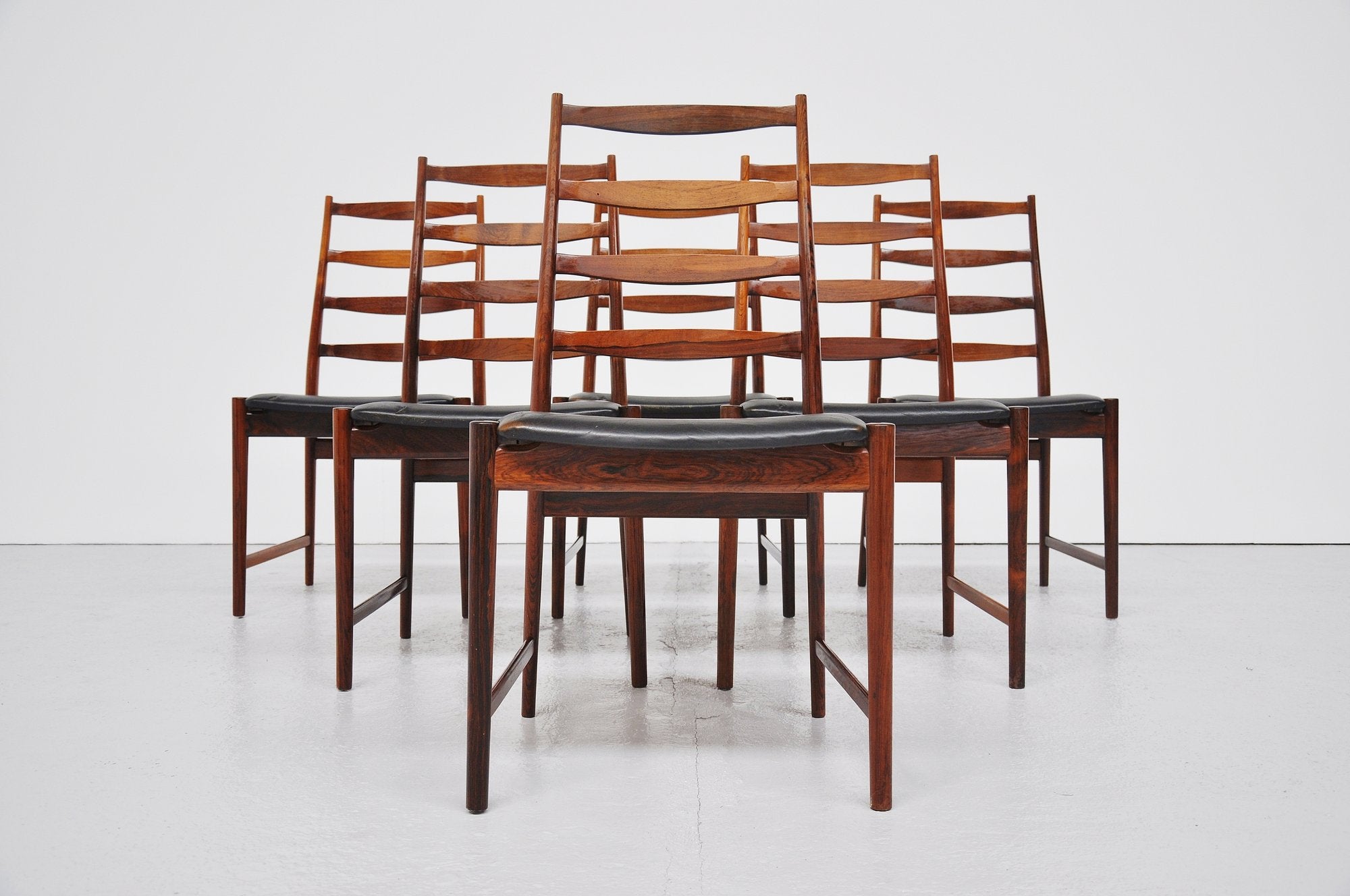 Arne Vodder Vamo Sonderborg high back dining chairs rosewood 1960