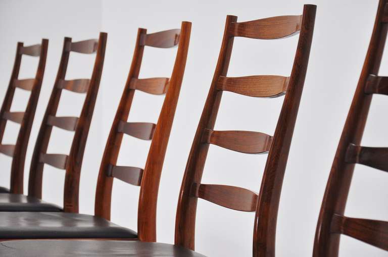 Arne Vodder Vamo Sonderborg high back dining chairs rosewood 1960 3