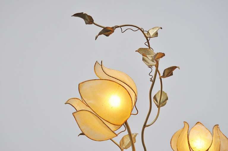 French Large Flower Shaped Floor Lamp France 1975