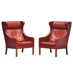 Borge Mogensen 2204 Wing Back Chairs for Fredericia, 1963